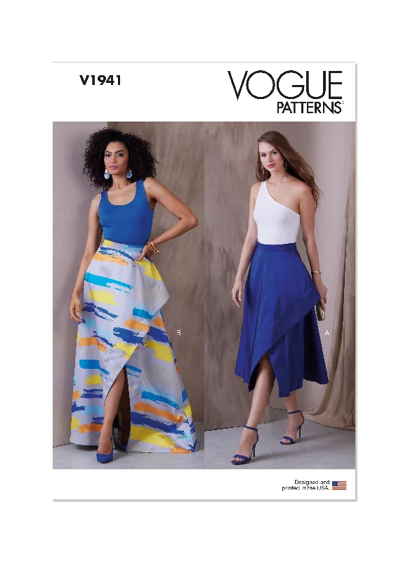 Vogue V1941 Misses Skirt / Pants Casual Plaid Pants