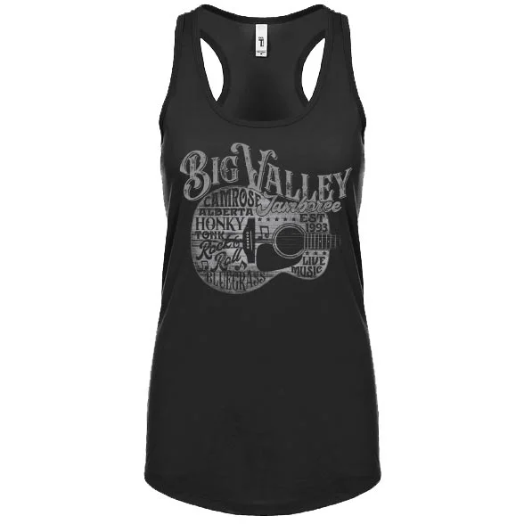 Big Valley Jamboree Women's Guitar Graphic Tank Top metallic tank top