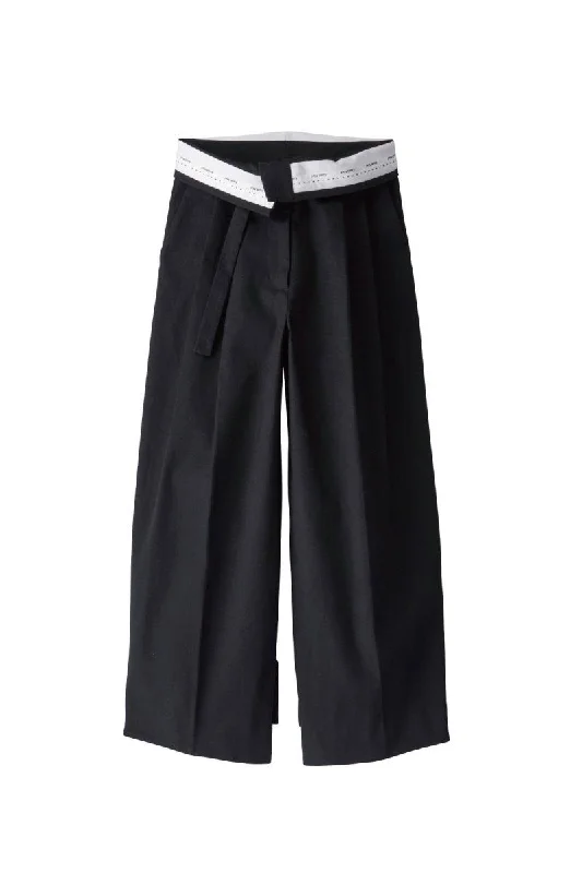 2way Marvelt Pants/Black Elegant Palazzo Trousers