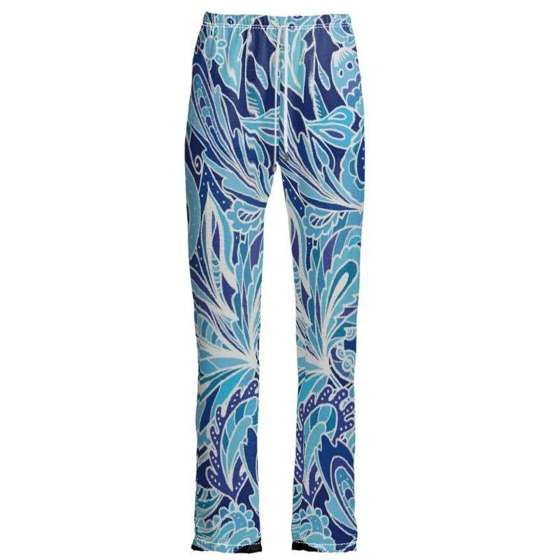 Aqui Satin Wide-Leg Pants Comfortable Jogger Trousers