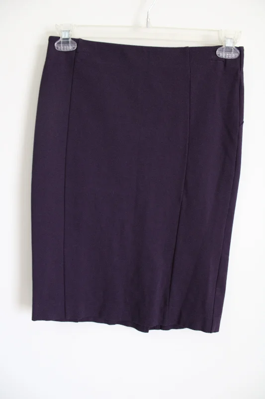 Ann Taylor Purple Stretch Fitted Skirt | 2 cashmere skirt fine