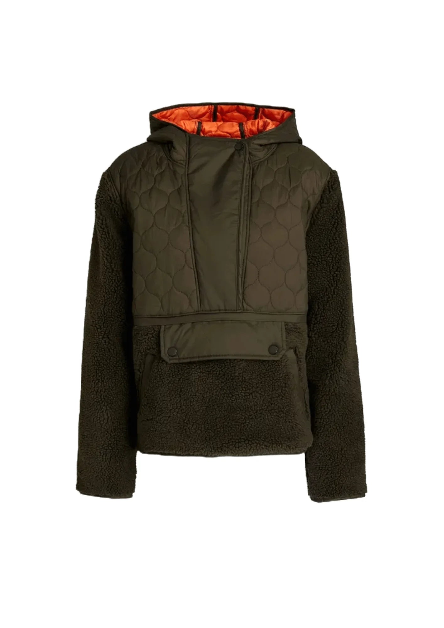 LEO QUILTED HOODED JACKET Chenille Fabric Brocade Fabric Lace Fabric