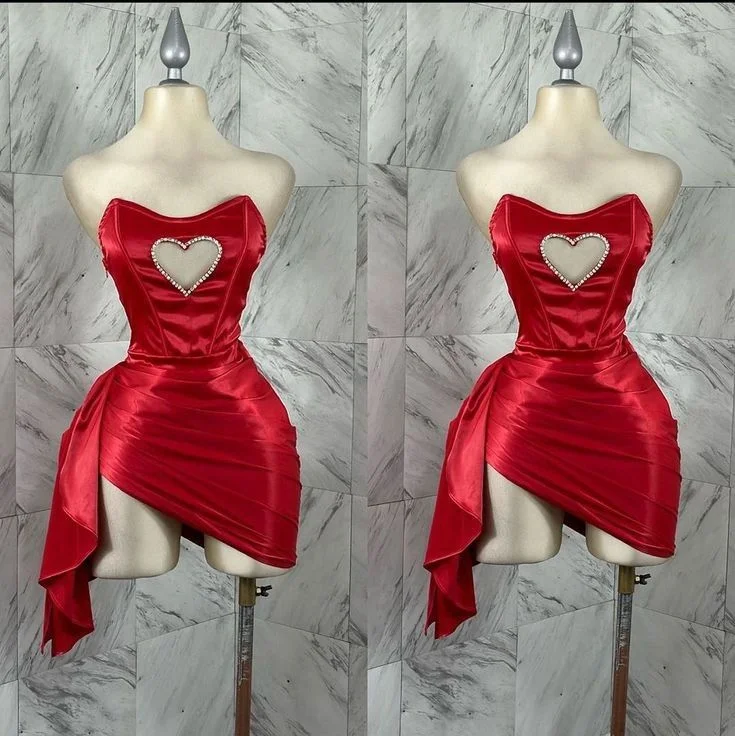 Red Sweetheart Sheath Short Party Dress Homecoming Dress, MD7878 Tunics Trendy modern