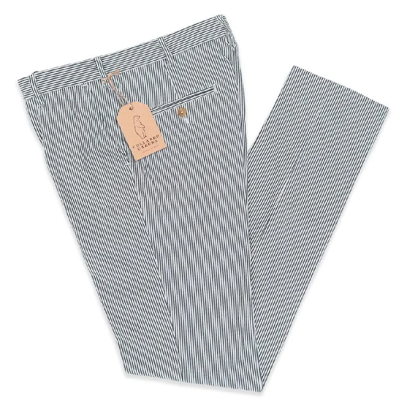Lowcountry: Seersucker Pants - Navy Modern Bootcut Pants