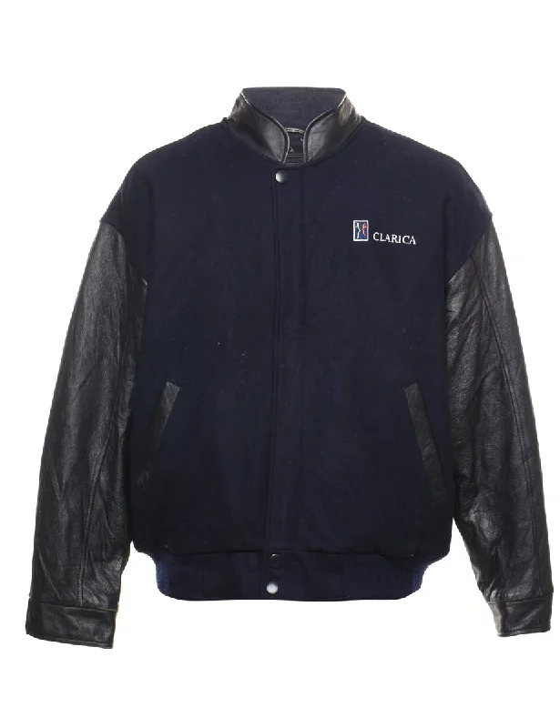 Two-Tone Navy & Black Team Jacket - M Jacket Blazer Coat