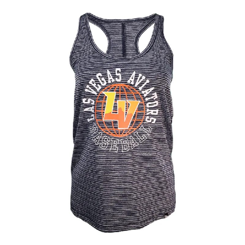 Women's Las Vegas Aviators New Era LVAB Globe LV Navy Space Dye Tank casual tank top