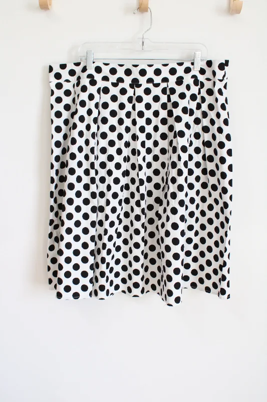 White Black Polka Dot Skirt | 3XL modal blend skirt
