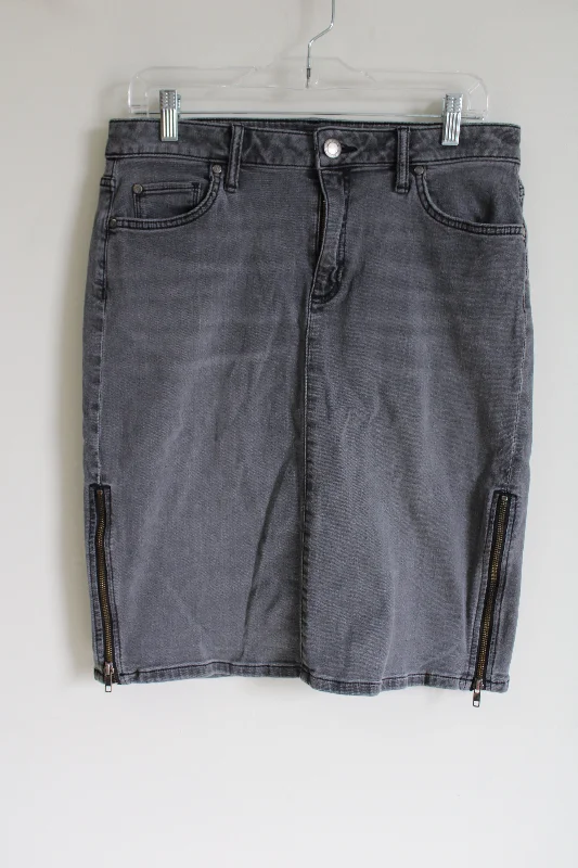Simply Vera Wang Gray Denim Side Zip Fitted Skirt | 10 velvet skirt luxury