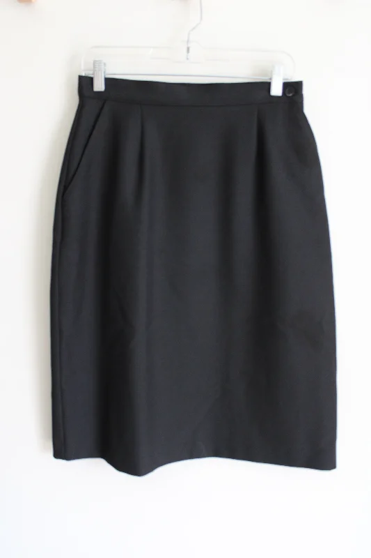 Porsha By Winer Black Vintage Skirt | 12 Petite elastic waist skirt