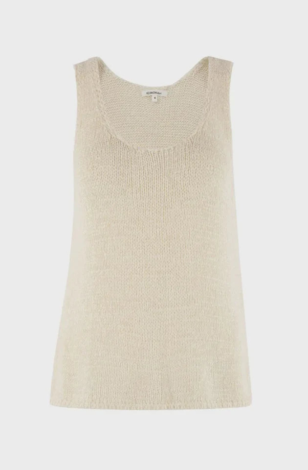 RE UNION REEF KNIT TANK - IVORY glitter tank top