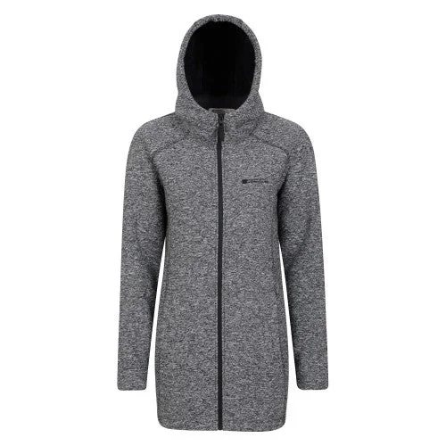 Mountain Warehouse Womens/Ladies Mallaig Longline Fleece Jacket Notch Collar Jacket Peter Pan Collar Jacket Cowl Neck Jacket