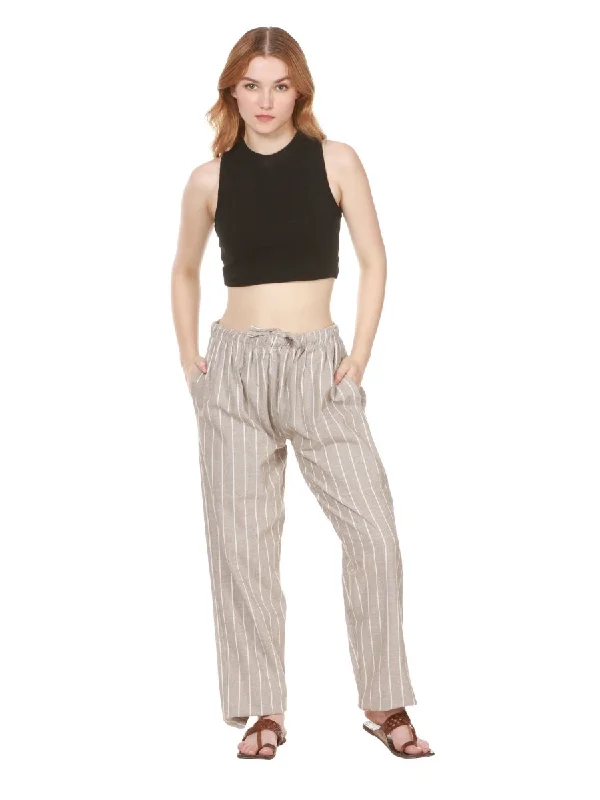 Women's Lounge Pant | Grey Stripes | Fits Waist Size 28" to 36" Soft Wool Pants