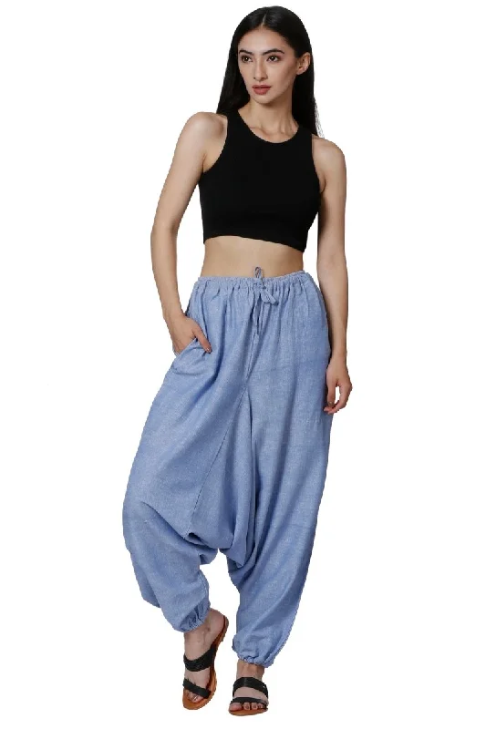 Women's Harem Pants | Lavender Blue | Fits Waist Size 28" to 36" Comfortable Maternity Pants