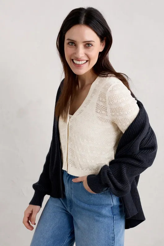 Seasalt Sweet Day Organic Cotton Cardigan - Ecru Wool Cardigan Cotton Cardigan Cashmere Cardigan Seasalt Sweet Day Organic Cotton Cardigan - Ecru Wool Cardigan Cotton Cardigan Cashmere Cardigan