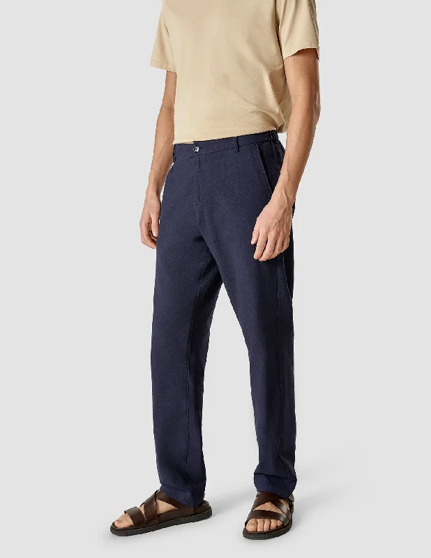 Linen Pants Relaxed Fit Navy Cozy Jogger Leggings