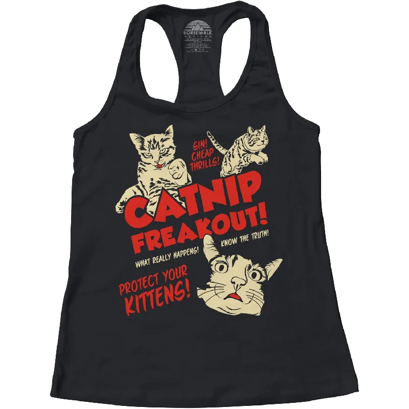 Women's Catnip Freakout Racerback Tank Top bronze tank top