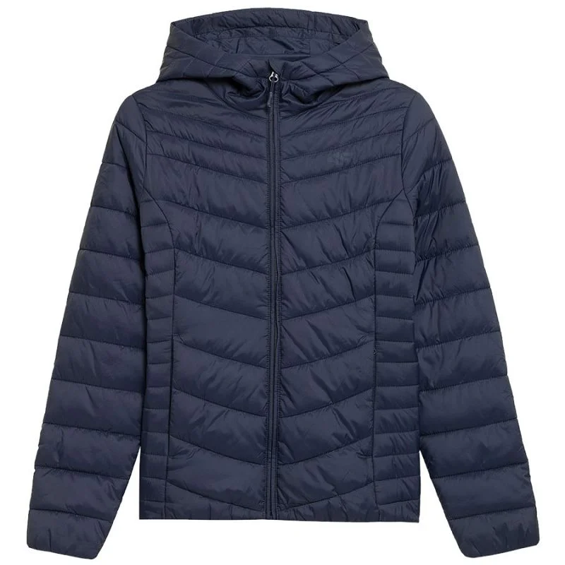 4F Womens High Quality Jacket - Navy Blue Front Pockets Side Pockets Patch Pockets