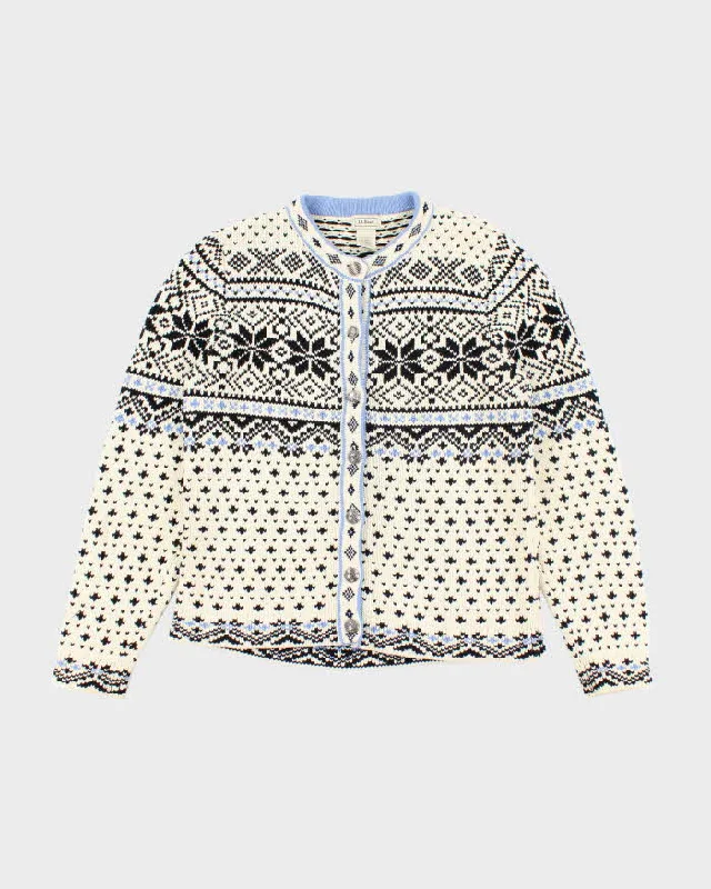 Vintage L.L. Bean Knit Cardigan - S Sequined Glittery Shiny