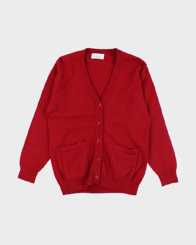 Vintage Francio Red Wool Cardigan - M Machine Wash Dry Clean Hand Wash