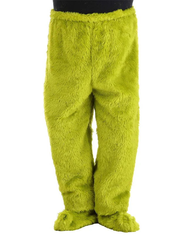 Dr Seuss The Grinch Adult Deluxe Plus Size Fur Pants Casual Drawstring Pants