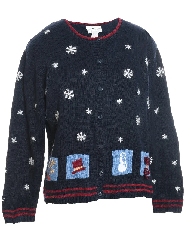 Snowfall Design Christmas Cardigan - L Terry Terry Cloth Terry Knit