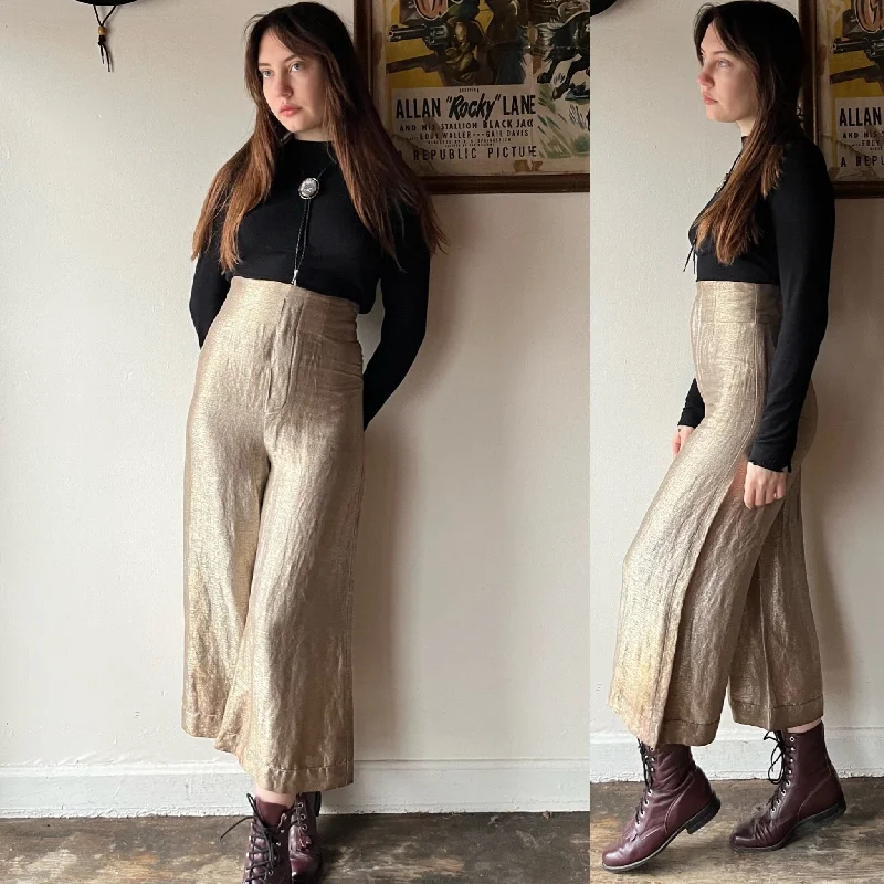 Shimmery Champagne Gold Marc Jacobs Wide Leg Pants (24”) Trendy Work Pants
