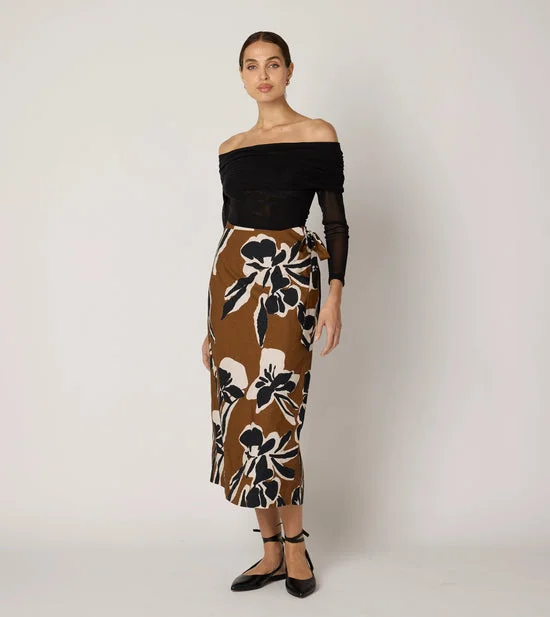 Camilla Midi Skirt - Smoked Clover velvet skirt luxury
