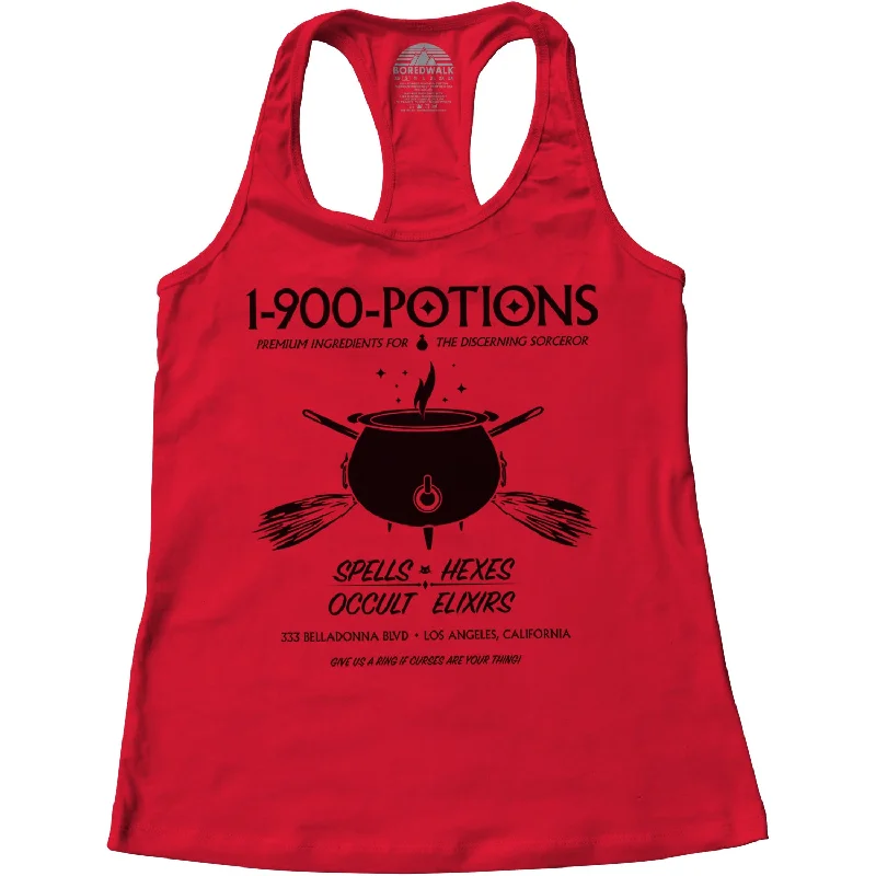 Women's 1 900 Potions Witch Racerback Tank Top rhinestone tank top