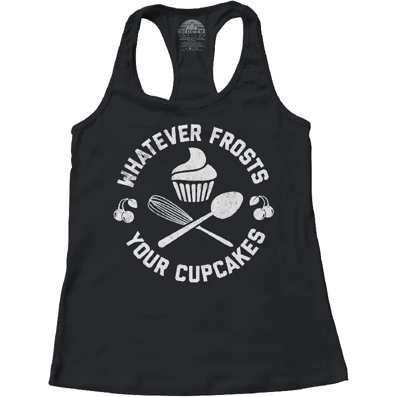 Women's Whatever Frosts Your Cupcakes Racerback Tank Top lace tank top