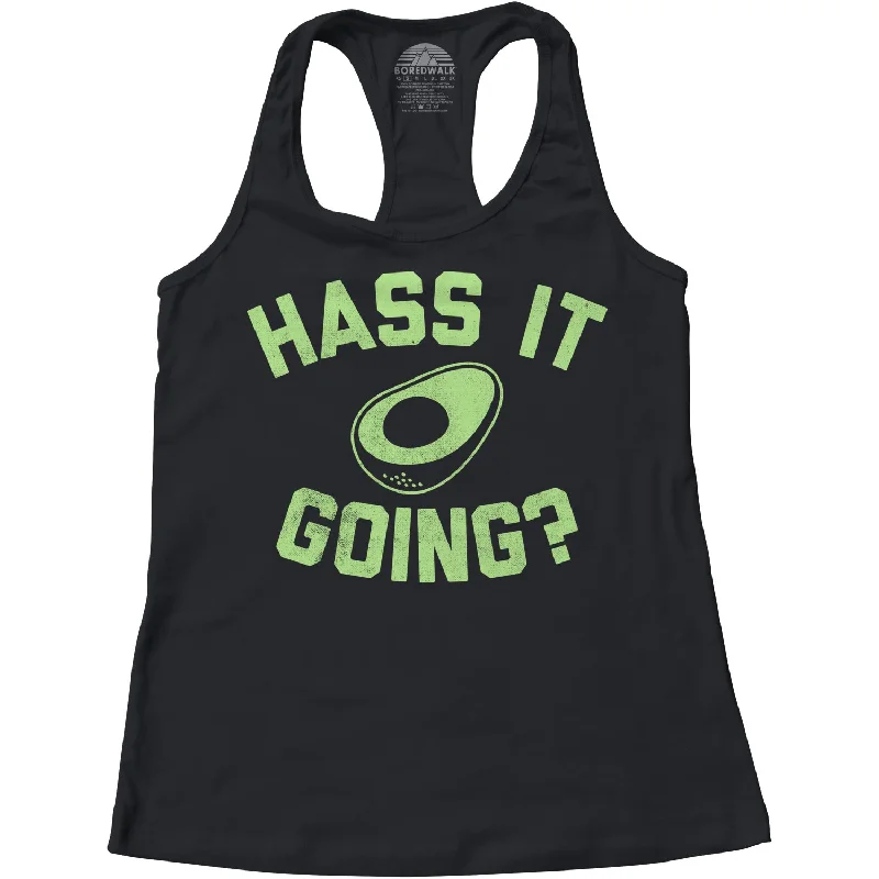 Women's Hass It Going Avocado Racerback Tank Top coral tank top
