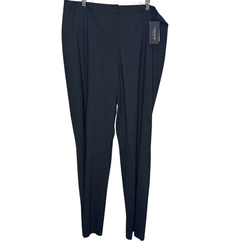 Lafayette 148 New York Wool Blend Tapered Dress Pants Size 16 Smoke Gray NEW Soft Stretch Trousers