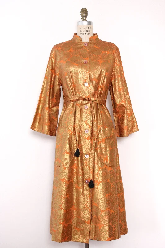 Gilded Floral Cotton Flare Jacket S-L Wool Fabric Cashmere Fabric Tweed Fabric
