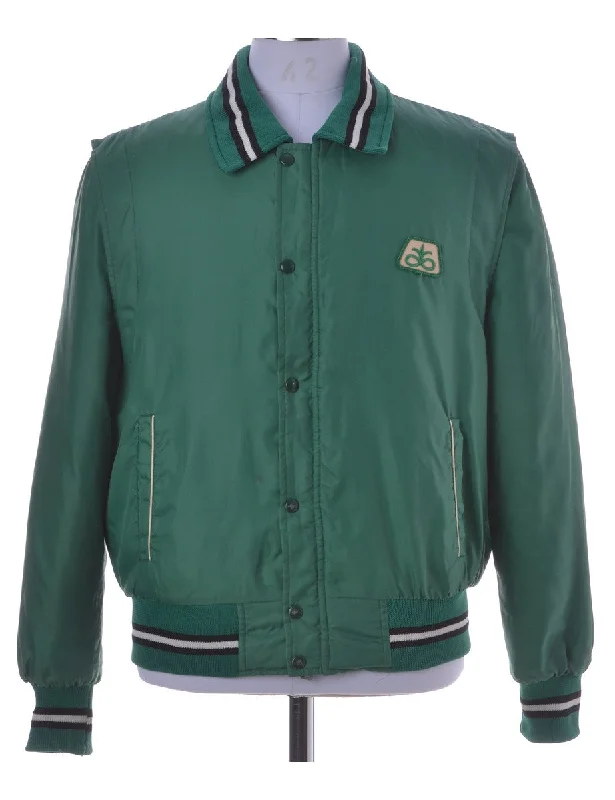 Vintage Team Jacket Green With Quilted Lining Striped Jacket Polka Dot Jacket Floral Jacket