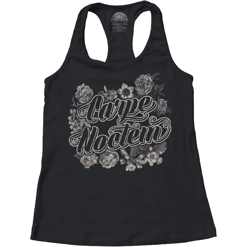Women's Carpe Noctem Racerback Tank Top crew neck tank
