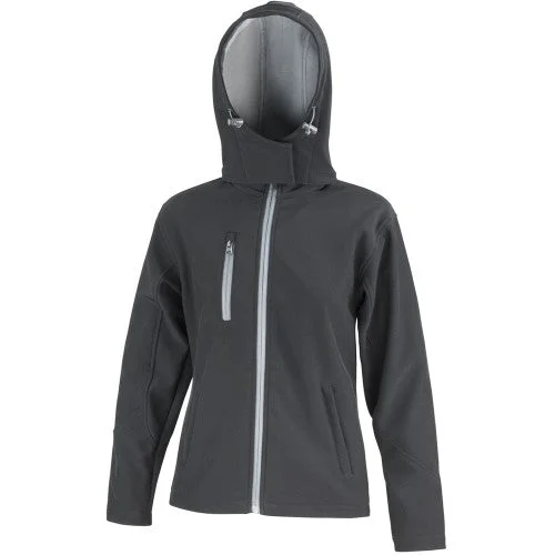 Result Core Womens/Ladies Lite Hooded Softshell Jacket Wool Jacket Cashmere Jacket Tweed Jacket