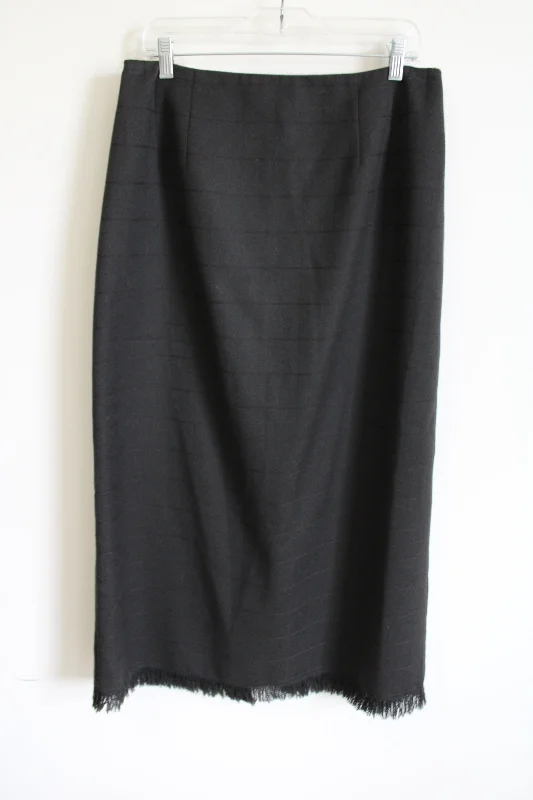 Harve Benard Dark Gray Plaid Wool Skirt | 14 chiffon skirt airy