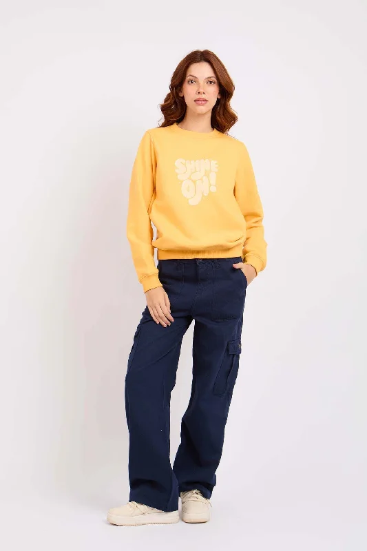 Women Wide Leg Baggy Navy Pant Fashionable Sporty Pants