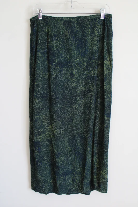 Norton McNaughton Green Blue Rayon Skirt | M cashmere skirt soft