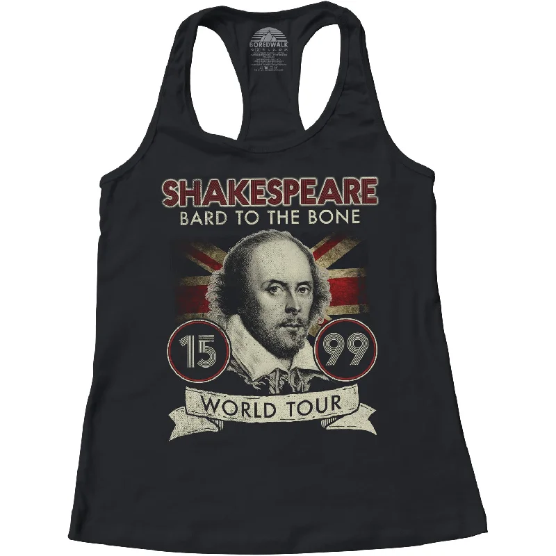 Women's William Shakespeare Bard to the Bone Tour Racerback Tank Top striped tank top
