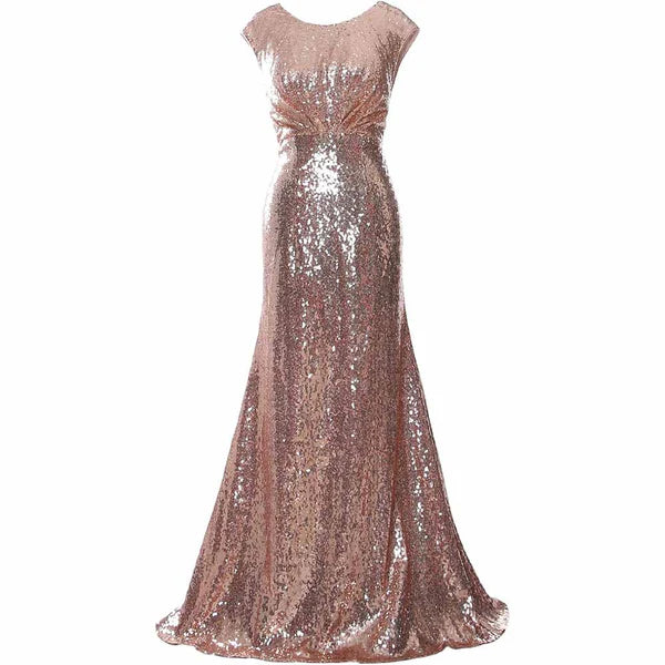 Sequin Long Wedding Party Dress Bridesmaid Mother Of The Bride Dress sweetheart Neckline Romantic