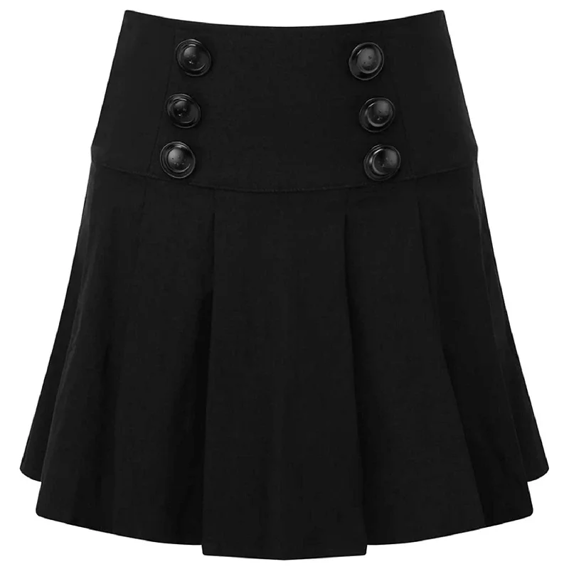Killstar - Tsukiko A-Line Pleated Mini Skirt cotton skirt soft