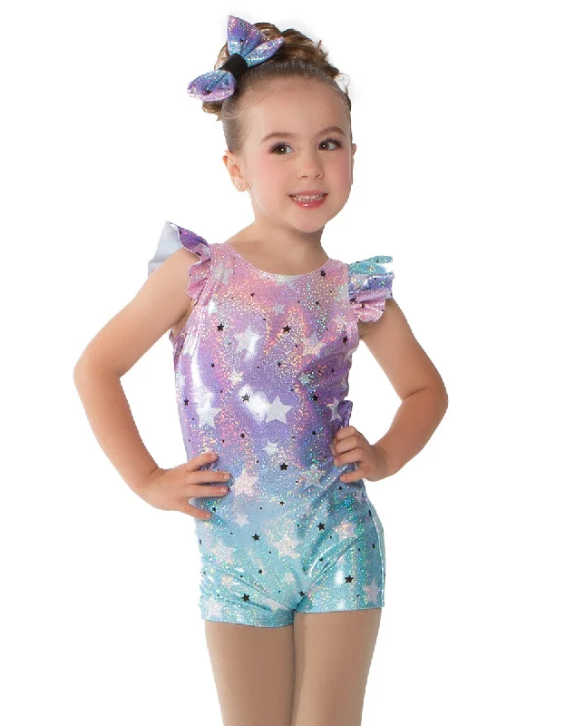 Little Witch Tank Biketard with Gather Sleeves lime green tank