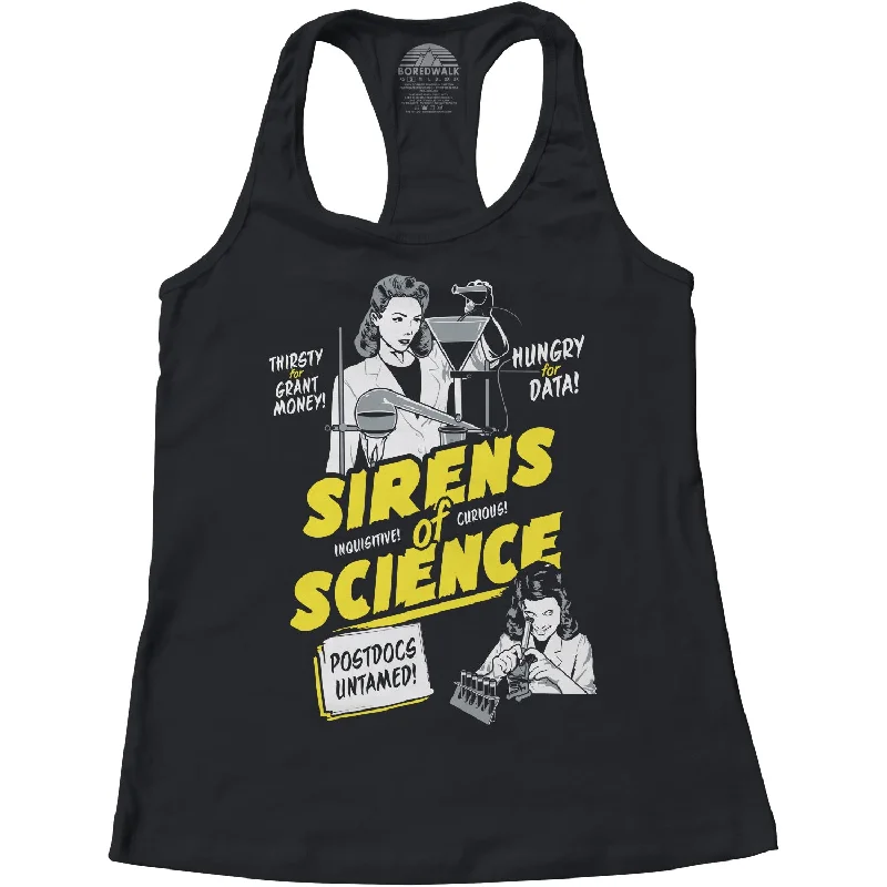 Women's Sirens of Science Racerback Tank Top lime green tank