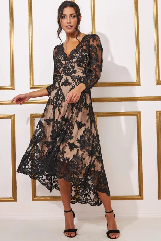 A-Line Long Sleeves Lace High Low Mother of the Bride Dresse Wedding Guest Party Dresses Tunics Stylish modern