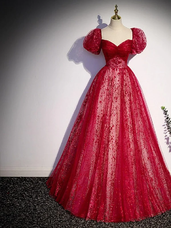 Fantasy Red Princess Prom Dress,Evening Gowns,Graduation Bridesmaid Dress,Cocktail Dress,Fairy Gown,Elegant Party Dress,Wedding Party Dress empire Waist empire
