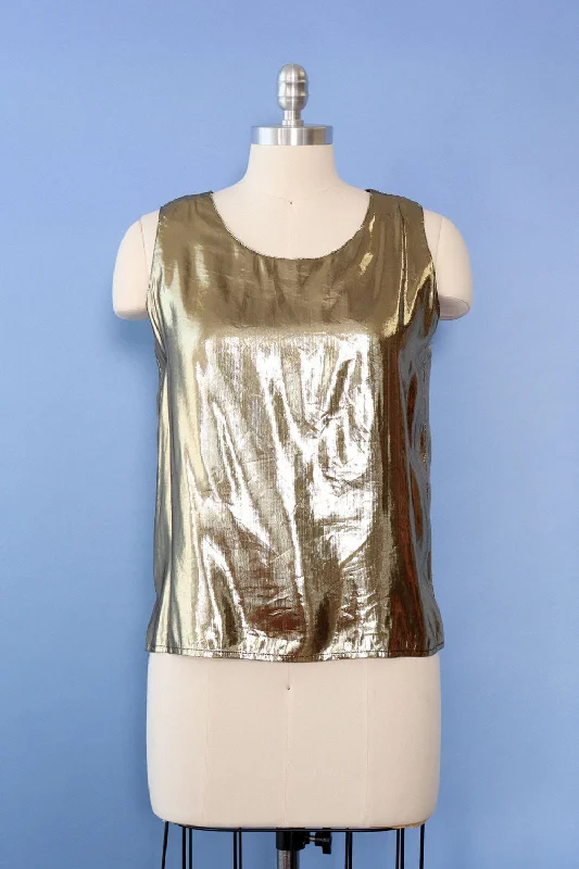 1980s Liquid Gold Lamé Tank M essential tank top