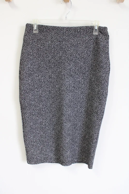 Premise Studio Black White Speckled Midi Skirt | S denim skirt durable