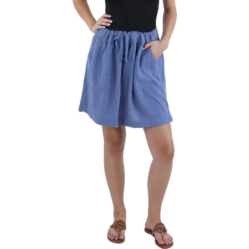 Dash Womens Split Hem Woven A-Line Skirt velvet skirt plush