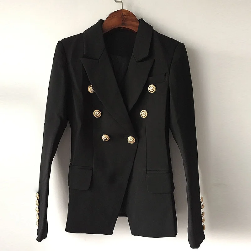 TOP QUALITY New Fashion 2020 Designer Blazer Jacket Women's Double Breasted Metal Lion Buttons Blazer Outer size S-XXXL Tiered Jacket Buttoned Jacket Zippered Jacket