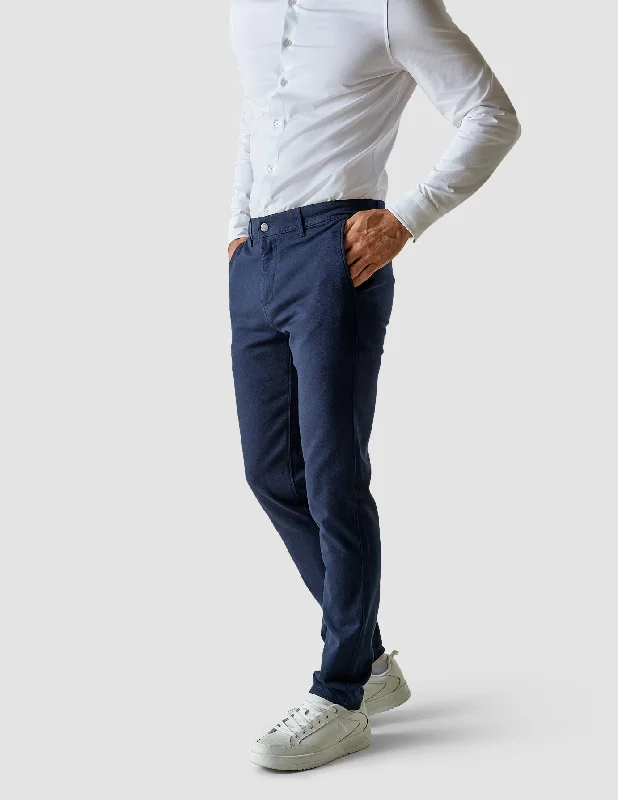 Classic Pants Regular Marine Blue Soft Cotton Pants